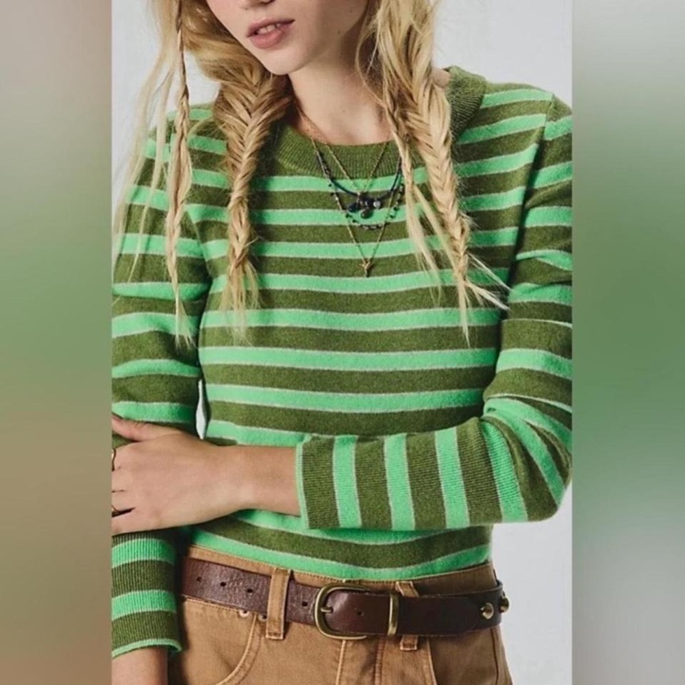 Free People Malibu Striped Cashmere Sweater
